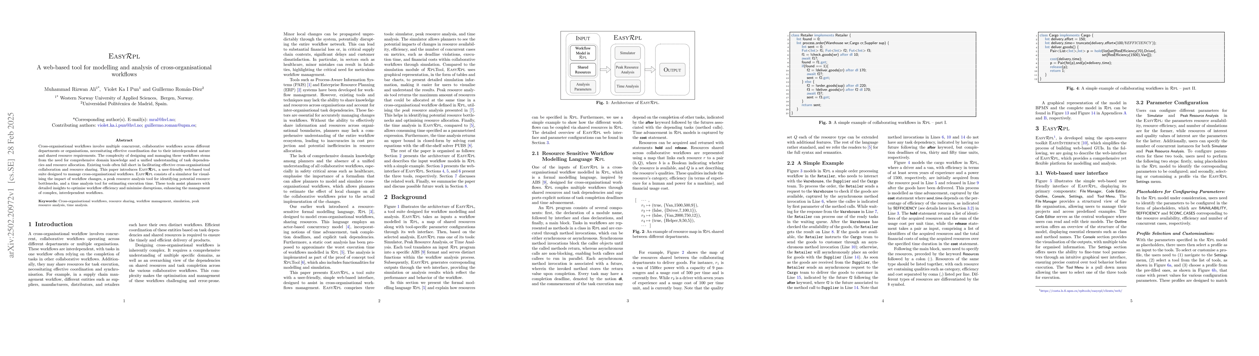 Thumbnail for EasyRpl: A web-based tool for modelling and analysis of
  cross-organisational workflows