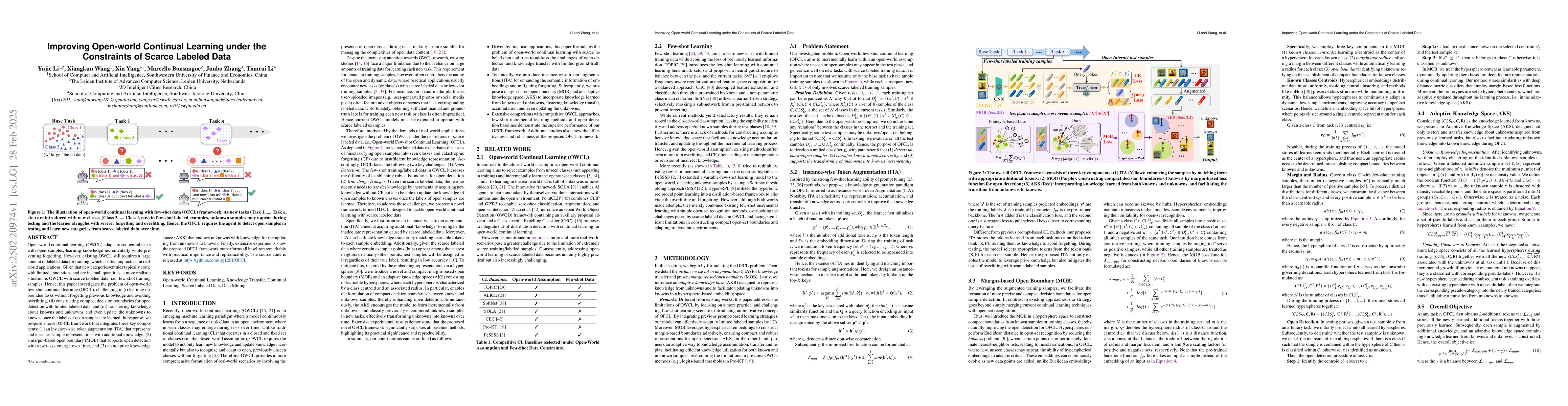 Thumbnail for Improving Open-world Continual Learning under the Constraints of Scarce
  Labeled Data