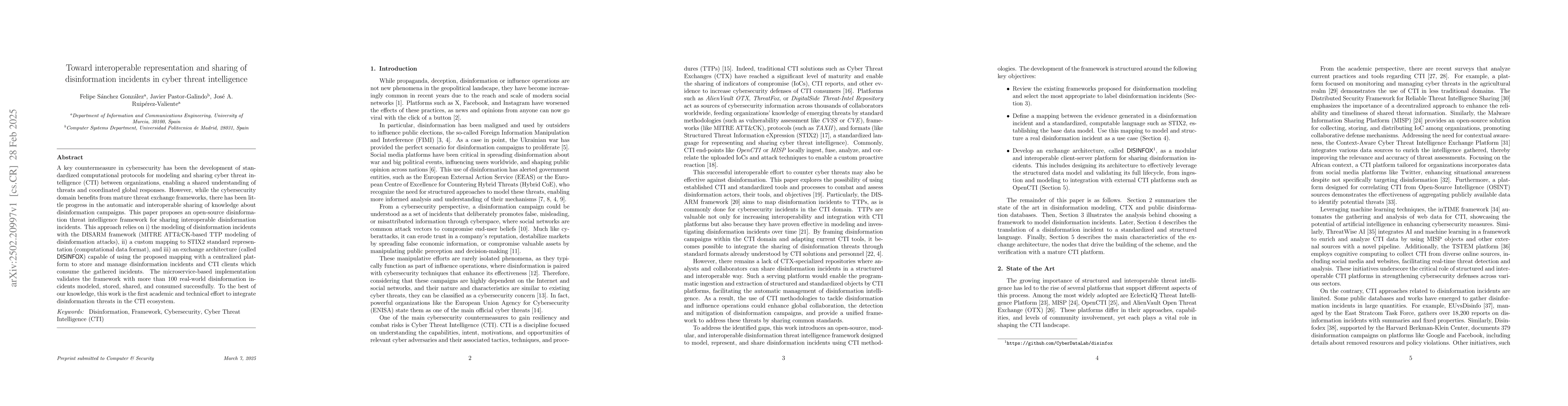 Thumbnail for Toward interoperable representation and sharing of disinformation
  incidents in cyber threat intelligence