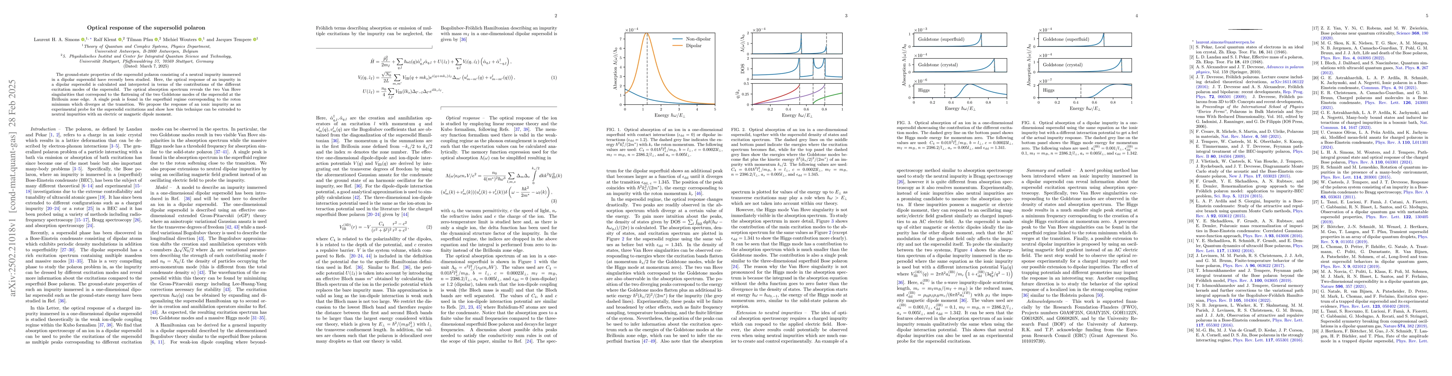 Thumbnail for Optical response of the supersolid polaron