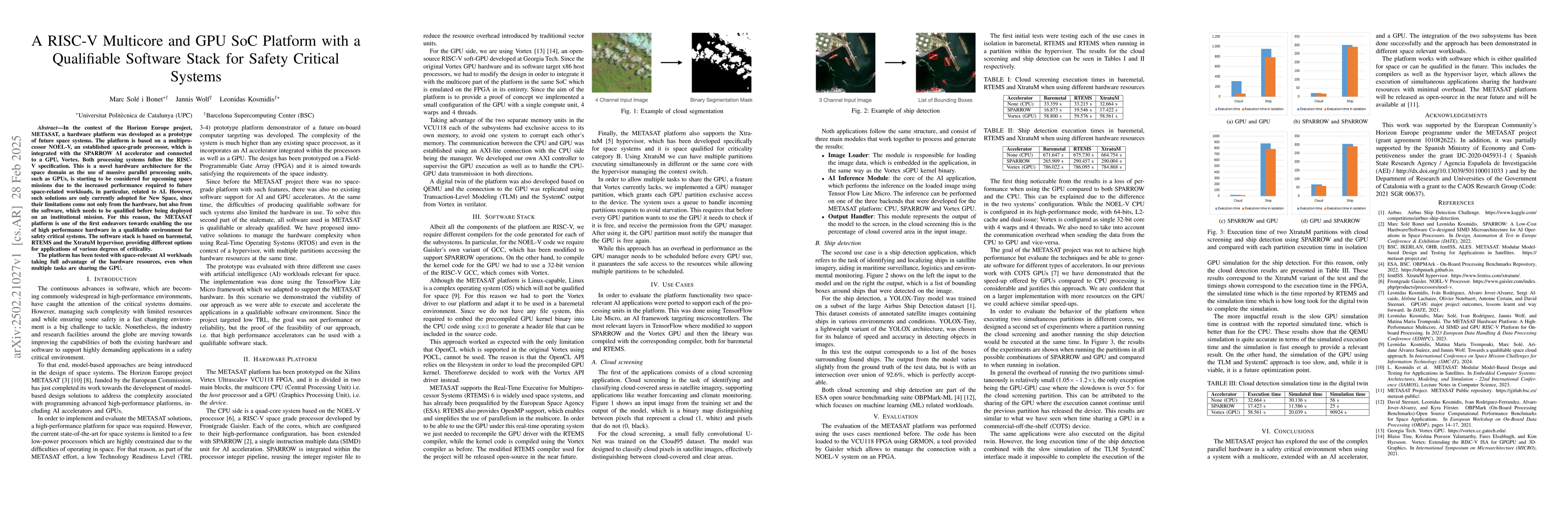 Thumbnail for A RISC-V Multicore and GPU SoC Platform with a Qualifiable Software
  Stack for Safety Critical Systems