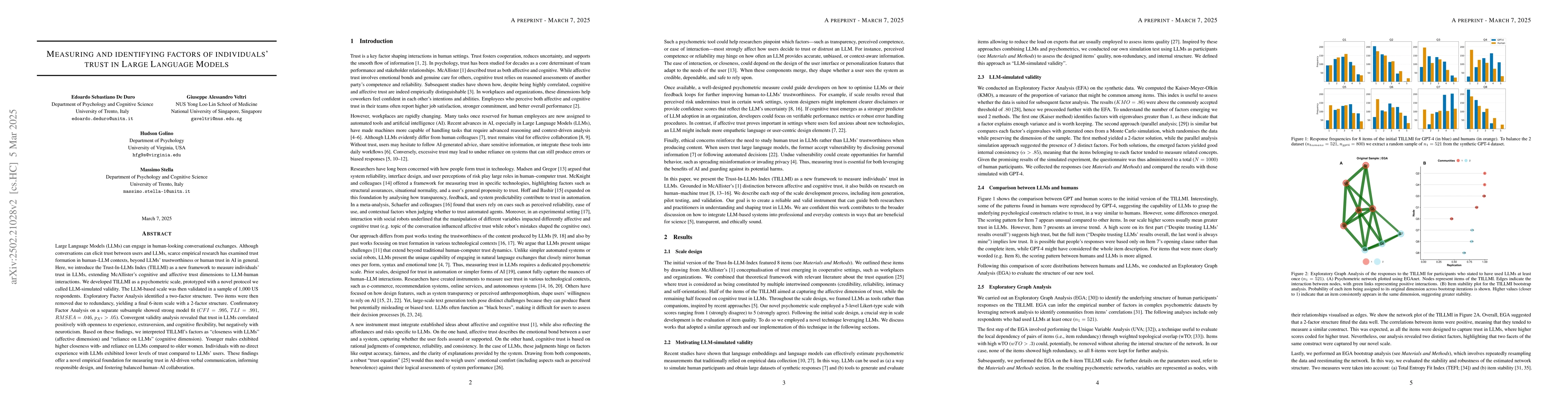 Thumbnail for Measuring and identifying factors of individuals' trust in Large
  Language Models