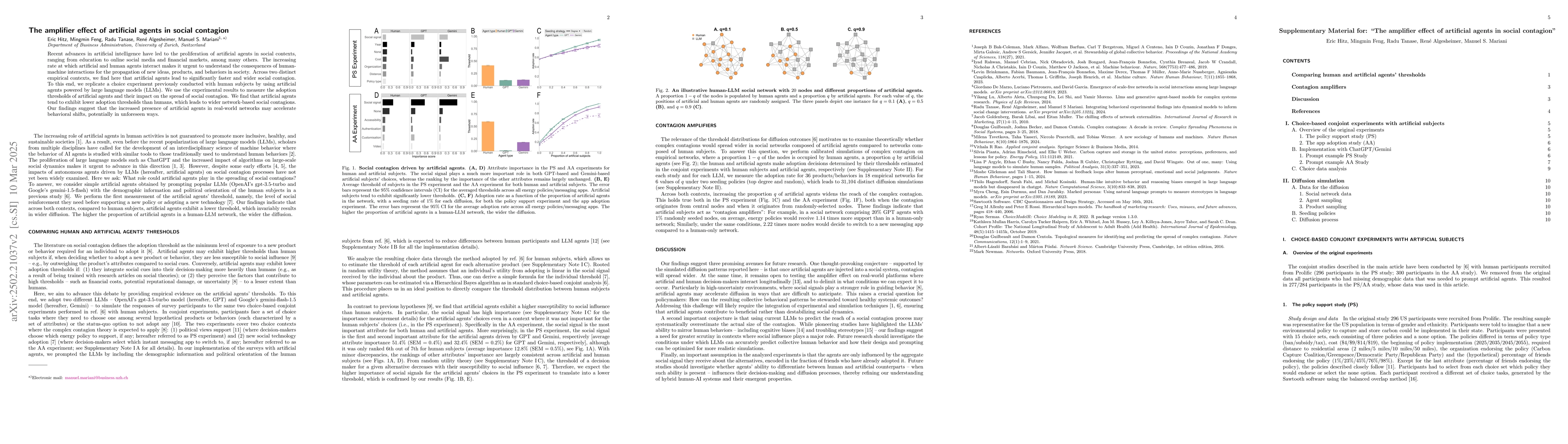 Thumbnail for The amplifier effect of artificial agents in social contagion