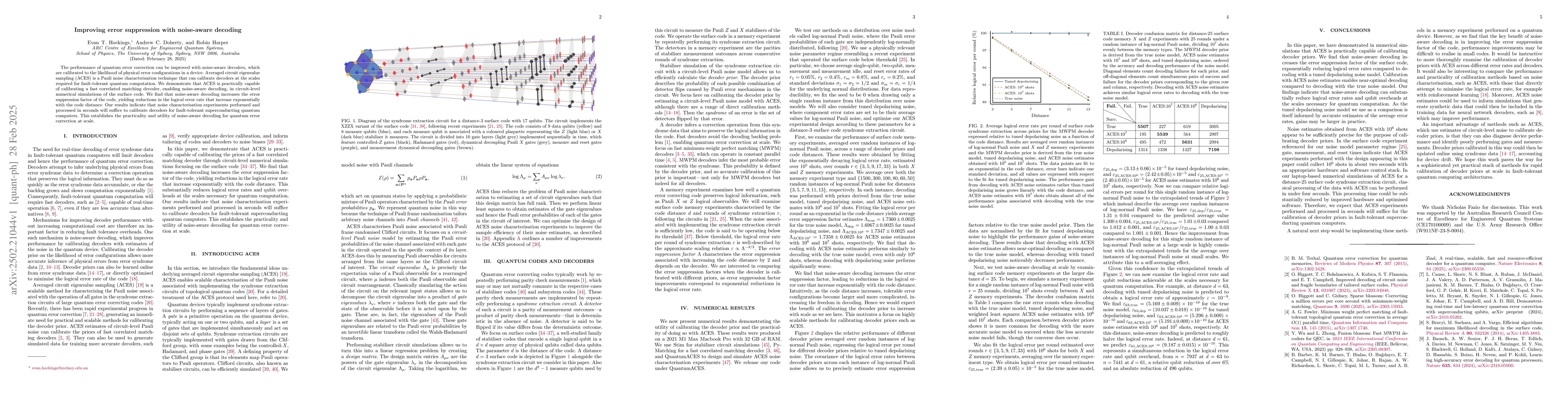 Thumbnail for Improving error suppression with noise-aware decoding