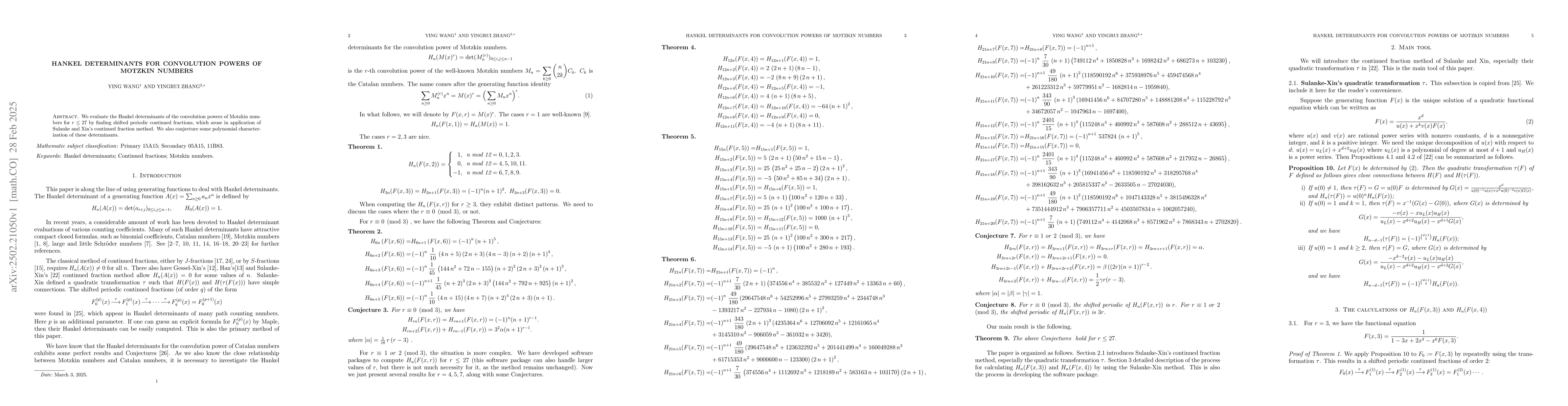 Thumbnail for Hankel determinants for convolution powers of Motzkin numbers