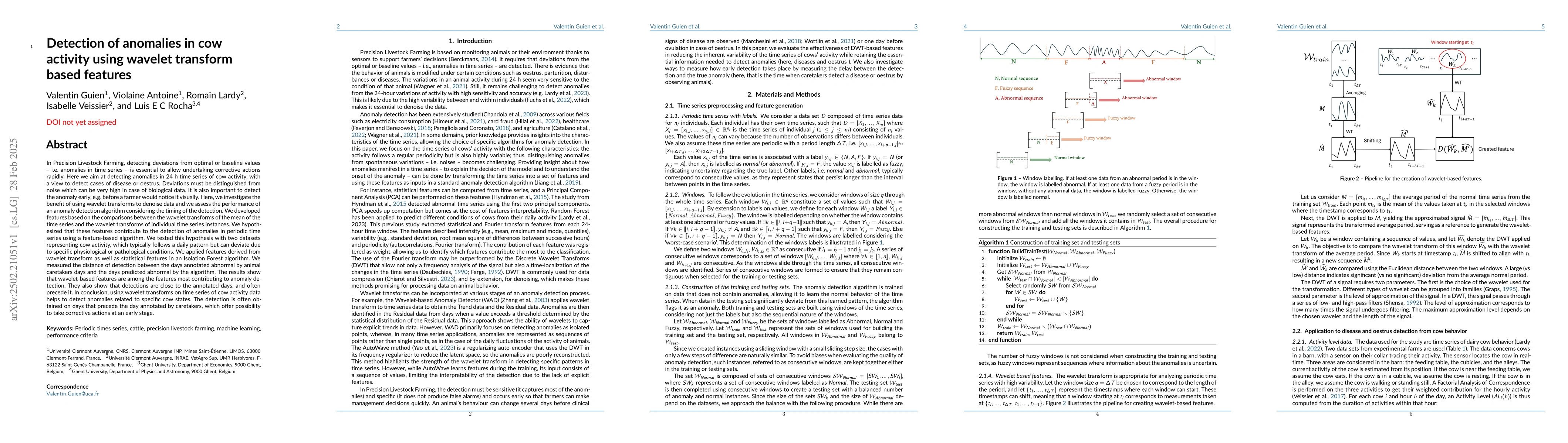 Thumbnail for Detection of anomalies in cow activity using wavelet transform based
  features