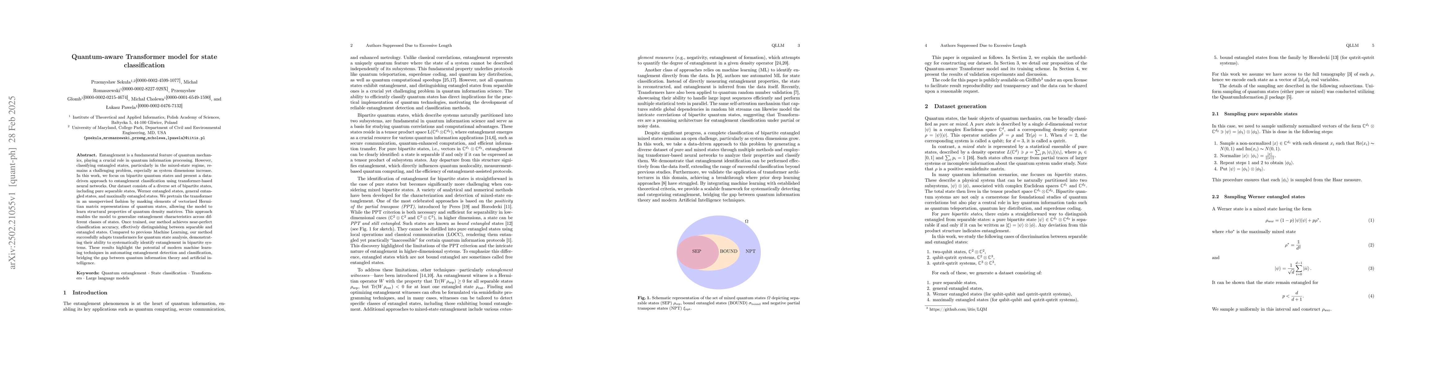 Thumbnail for Quantum-aware Transformer model for state classification