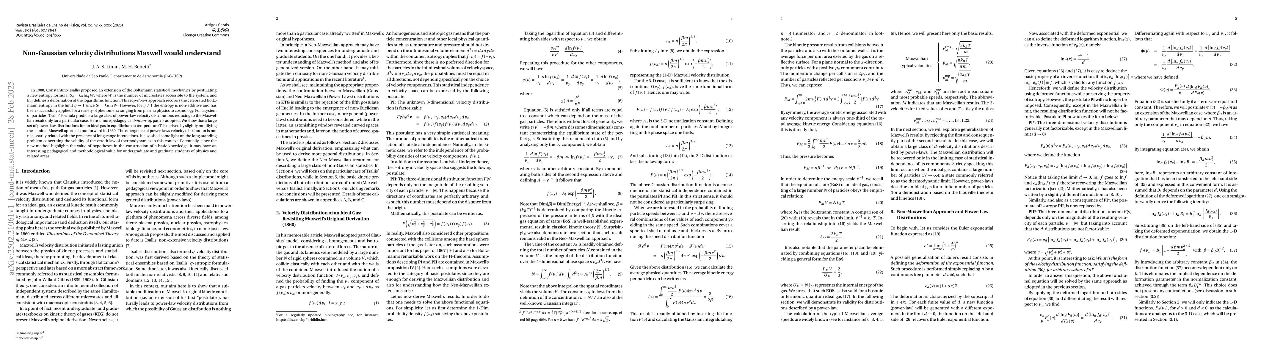 Thumbnail for Non-Gaussian velocity distributions Maxwell would understand