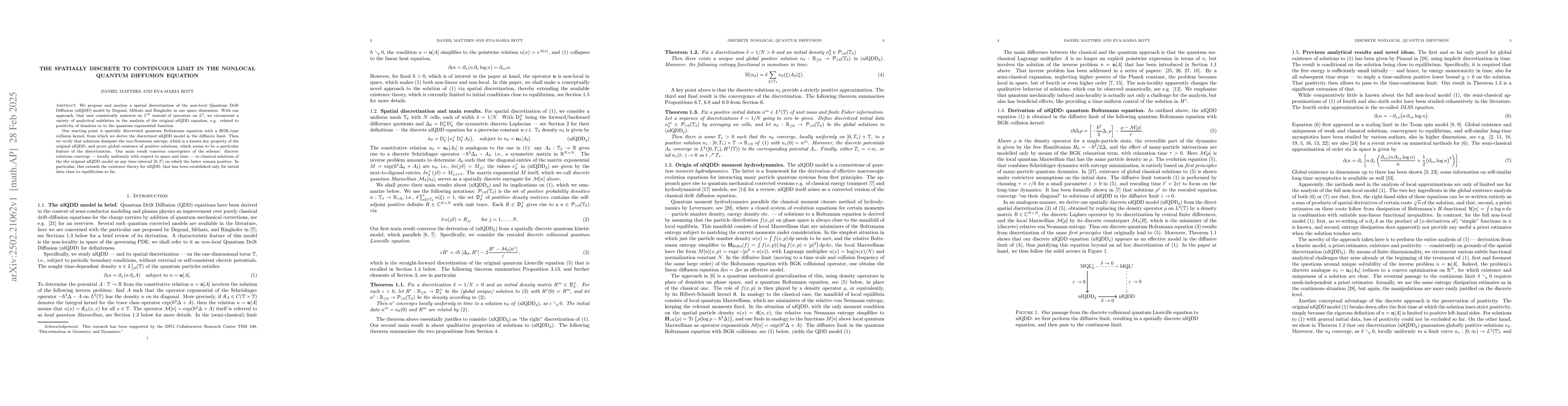 Thumbnail for The spatially discrete to continuous limit in the nonlocal quantum
  diffusion equation
