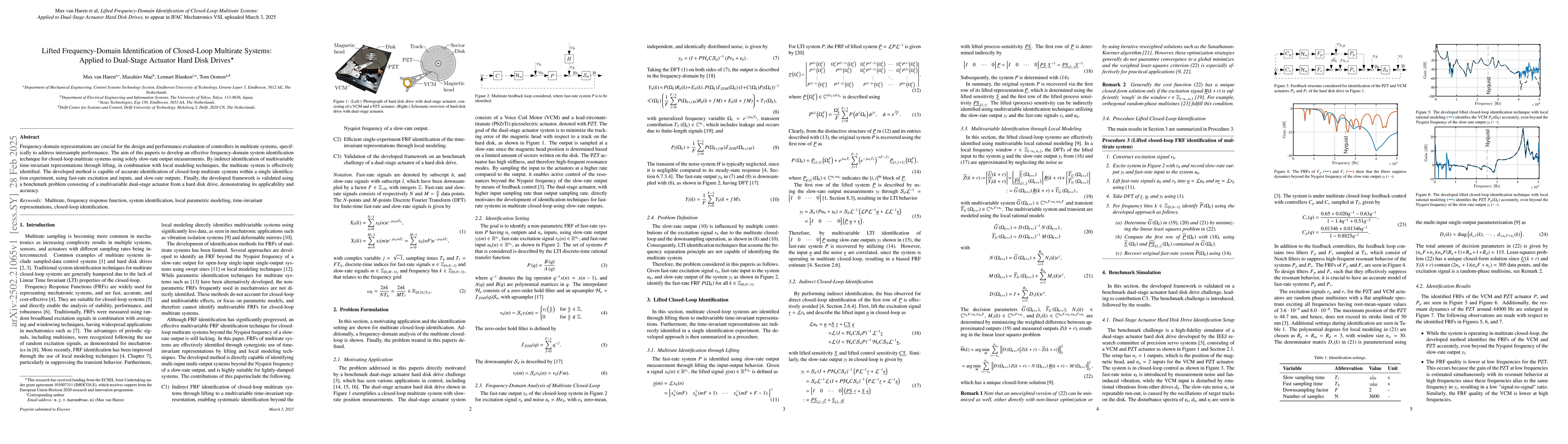 Thumbnail for Lifted Frequency-Domain Identification of Closed-Loop Multirate Systems:
  Applied to Dual-Stage Actuator Hard Disk Drives
