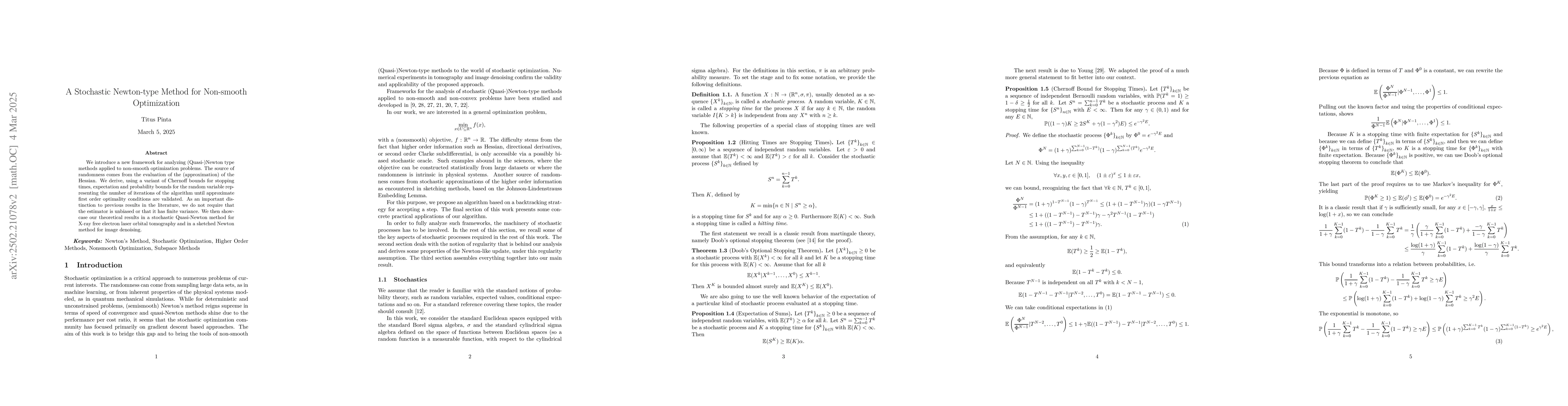 Thumbnail for A Stochastic Newton-type Method for Non-smooth Optimization