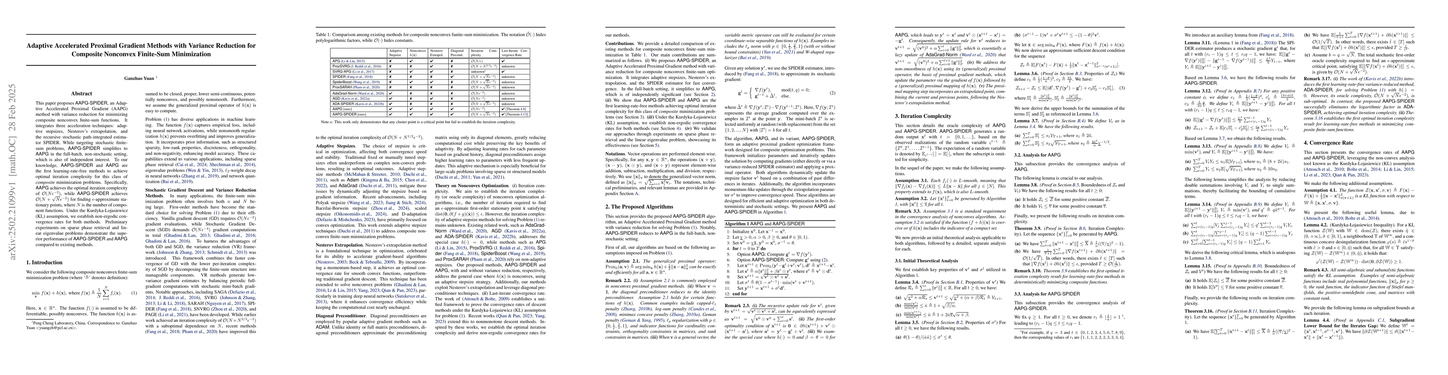 Thumbnail for Adaptive Accelerated Proximal Gradient Methods with Variance Reduction
  for Composite Nonconvex Finite-Sum Minimization