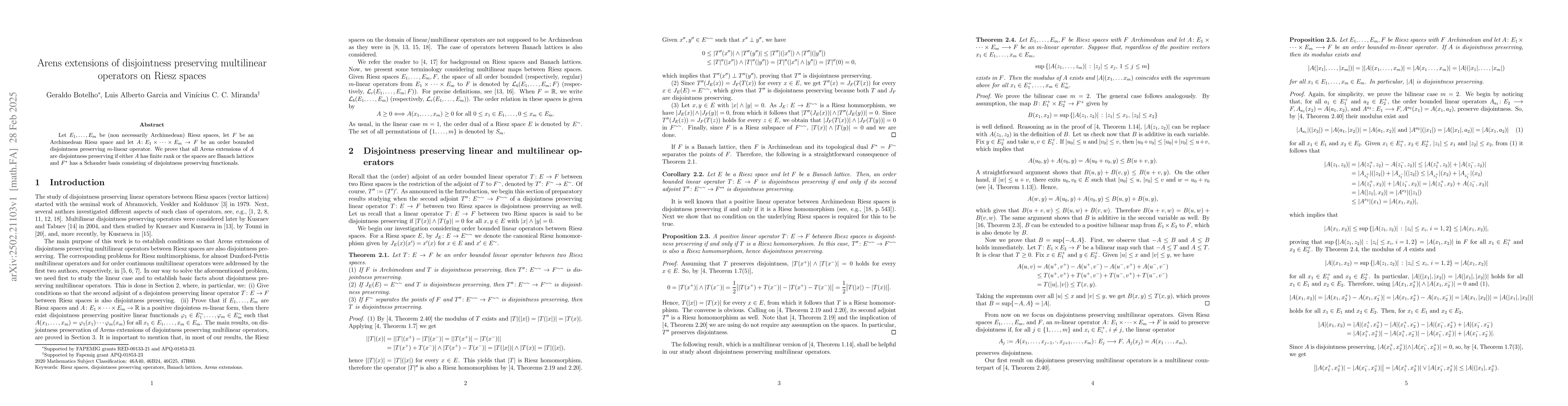 Thumbnail for Arens extensions of disjointness preserving multilinear operators on
  Riesz spaces