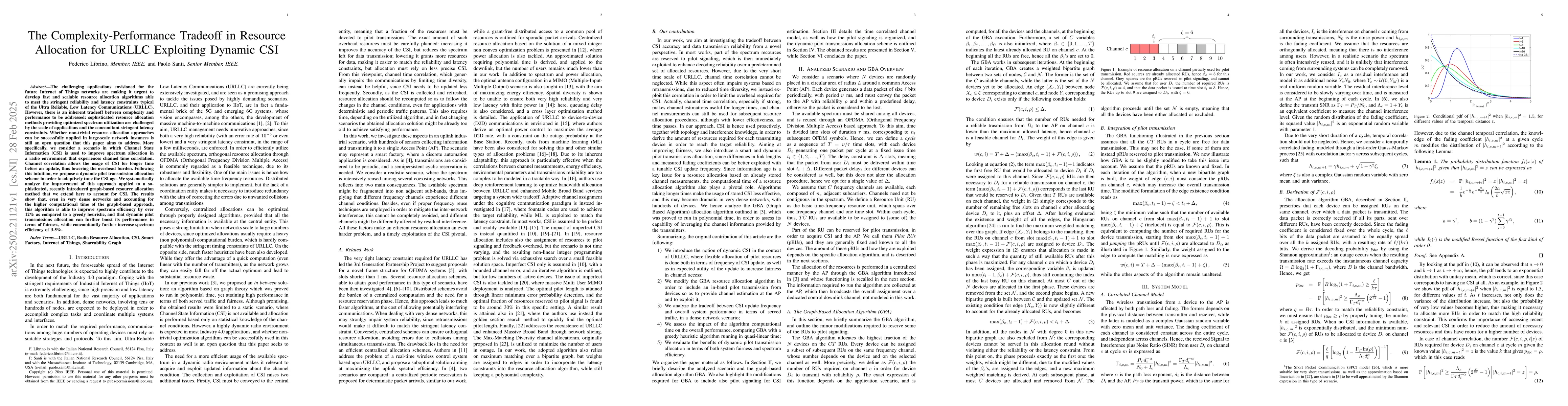 Thumbnail for The Complexity-Performance Tradeoff in Resource Allocation for URLLC
  Exploiting Dynamic CSI