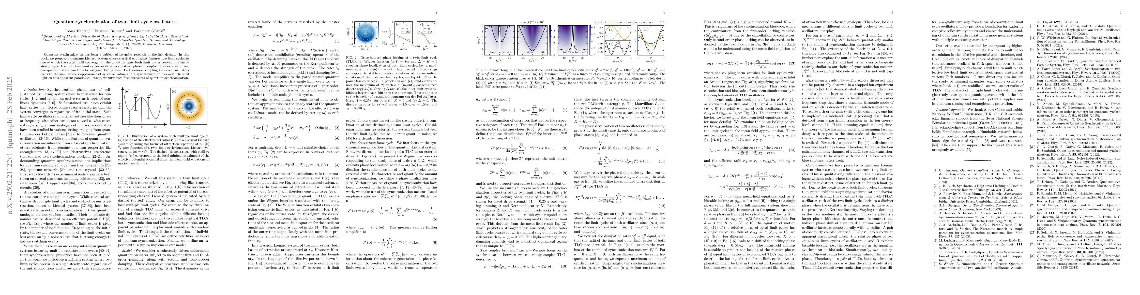 Thumbnail for Quantum synchronization of twin limit-cycle oscillators