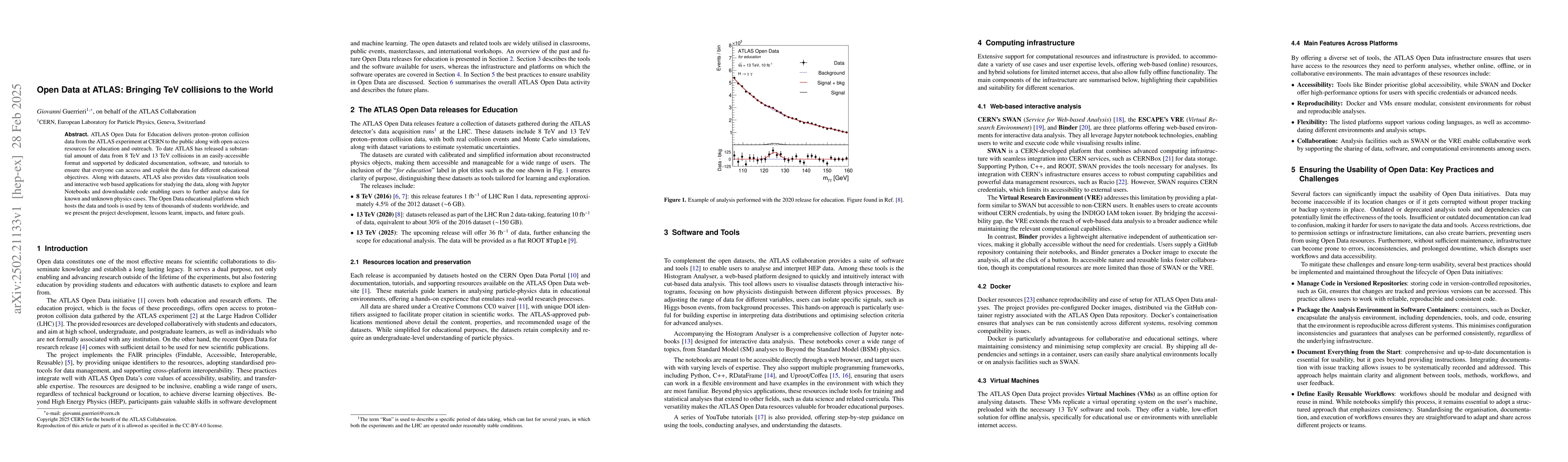 Thumbnail for Open Data at ATLAS: Bringing TeV collisions to the World
