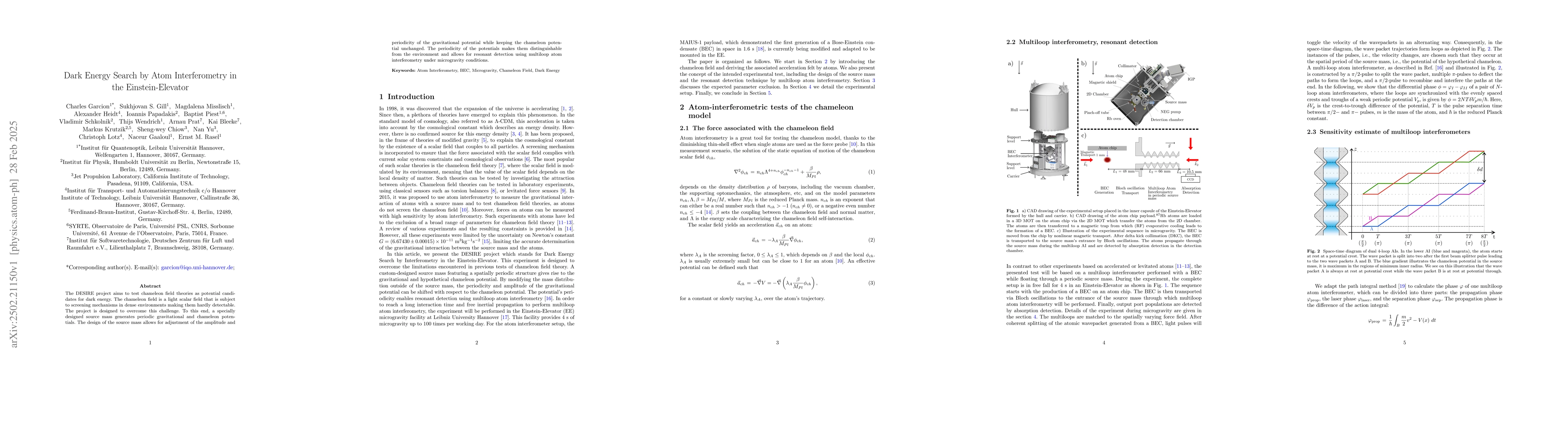 Thumbnail for Dark Energy Search by Atom Interferometry in the Einstein-Elevator
