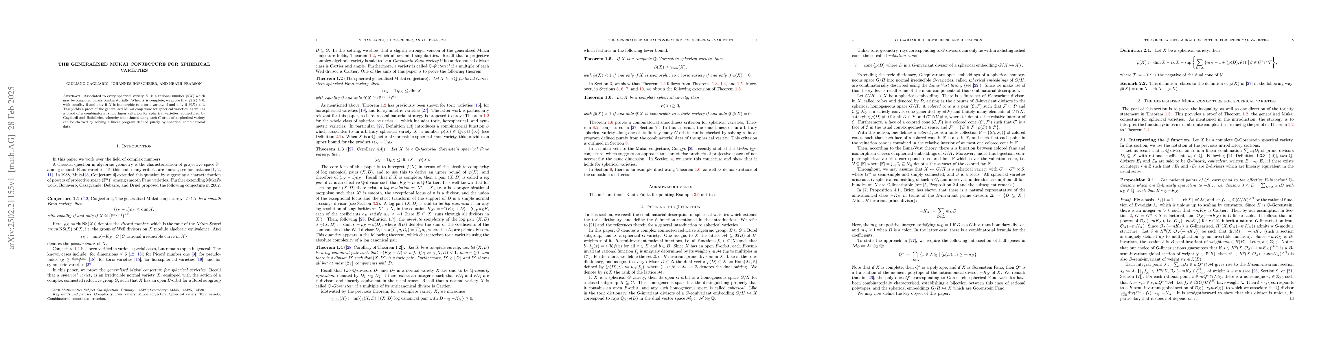 Thumbnail for The Generalised Mukai Conjecture for spherical varieties