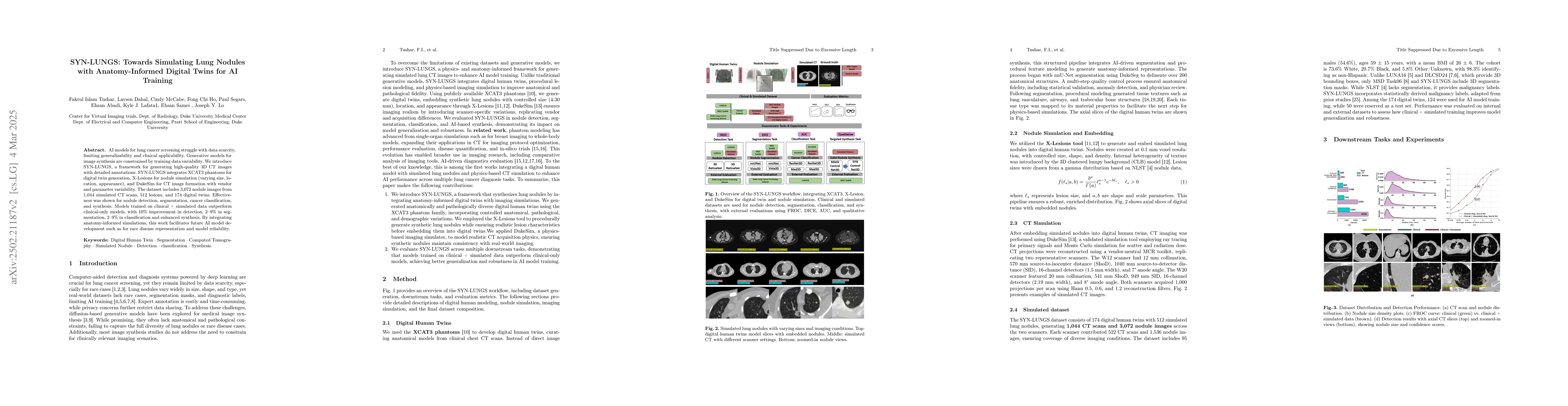 Thumbnail for SYN-LUNGS: Towards Simulating Lung Nodules with Anatomy-Informed Digital
  Twins for AI Training