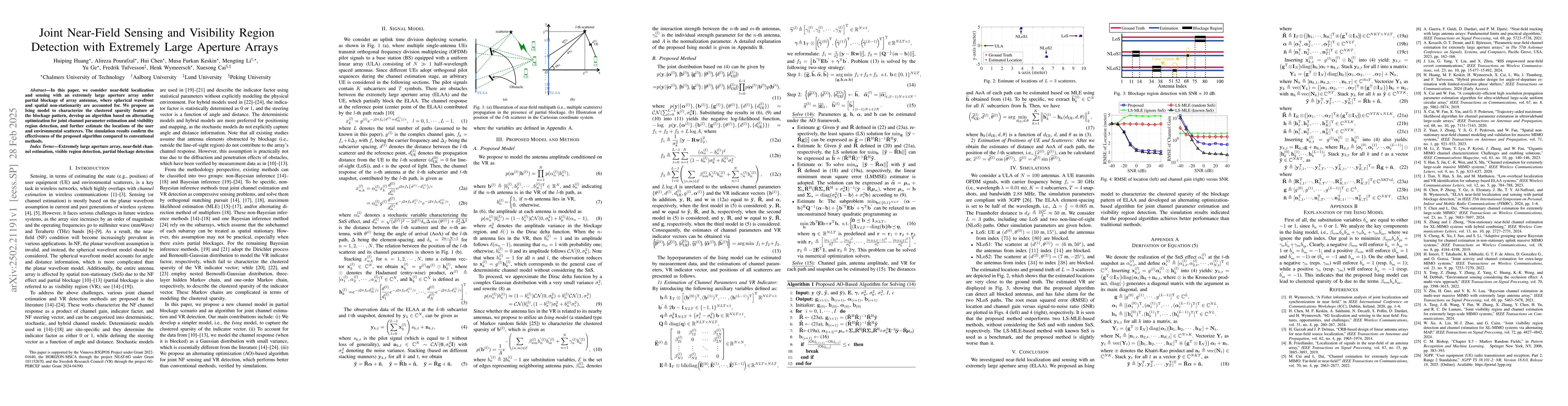 Thumbnail for Joint Near-Field Sensing and Visibility Region Detection with Extremely
  Large Aperture Arrays