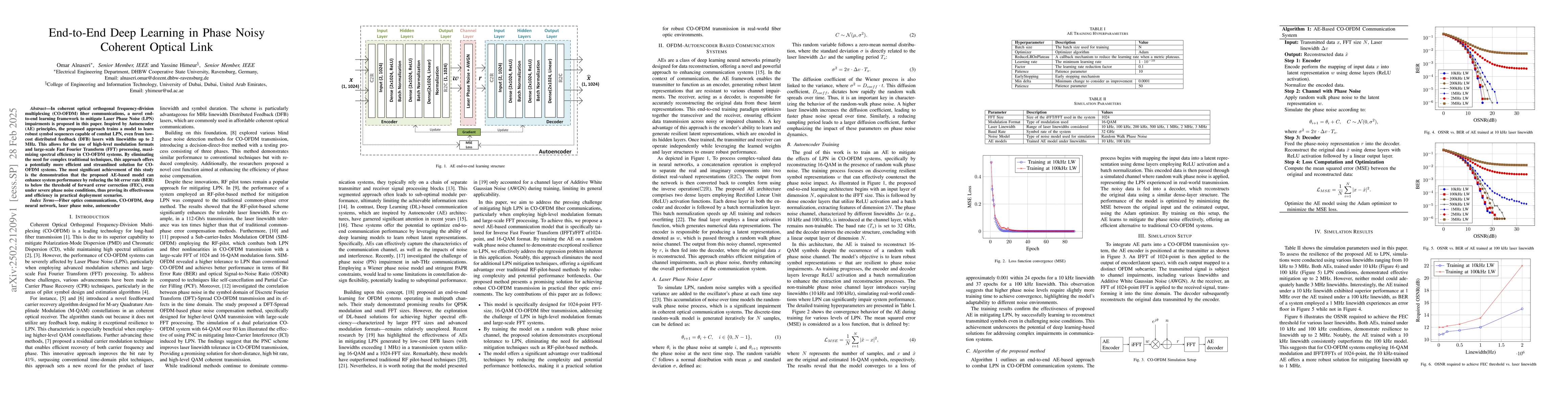 Thumbnail for End-to-End Deep Learning in Phase Noisy Coherent Optical Link