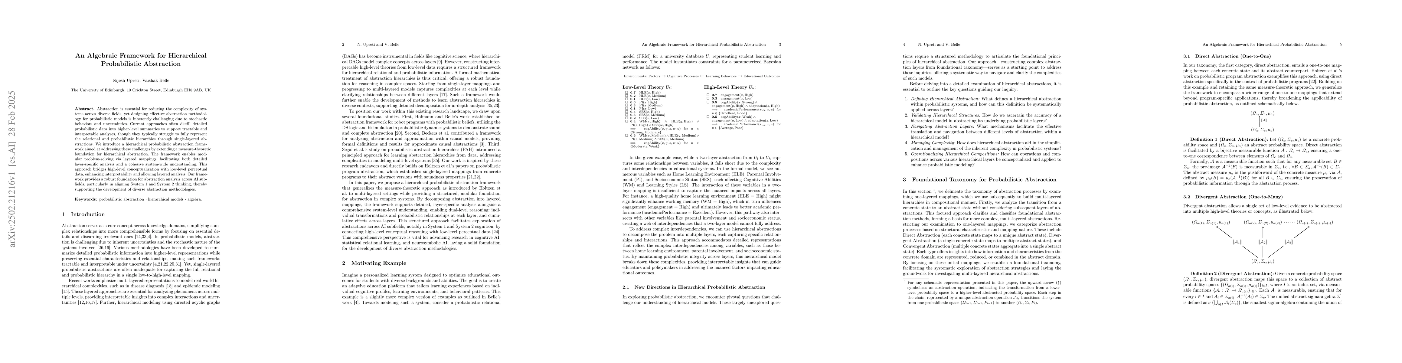Thumbnail for An Algebraic Framework for Hierarchical Probabilistic Abstraction