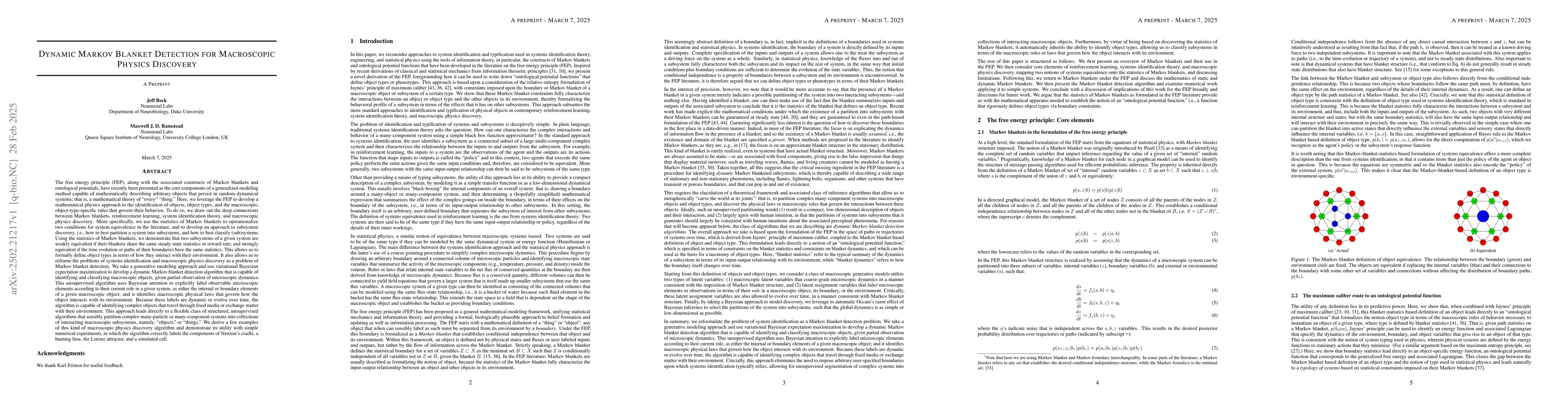Thumbnail for Dynamic Markov Blanket Detection for Macroscopic Physics Discovery