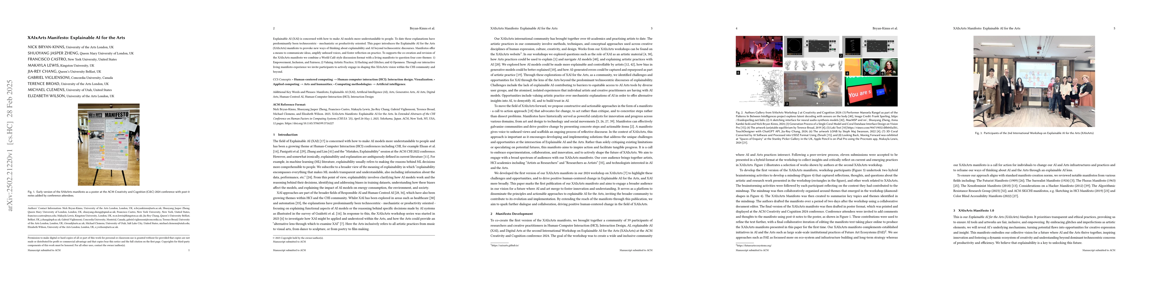 Thumbnail for XAIxArts Manifesto: Explainable AI for the Arts