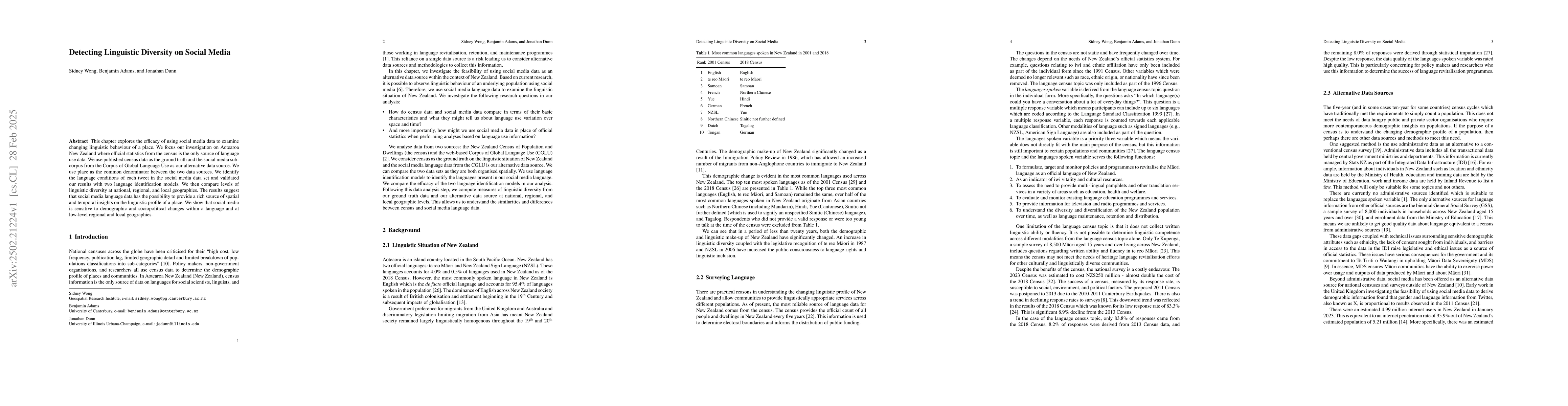 Thumbnail for Detecting Linguistic Diversity on Social Media