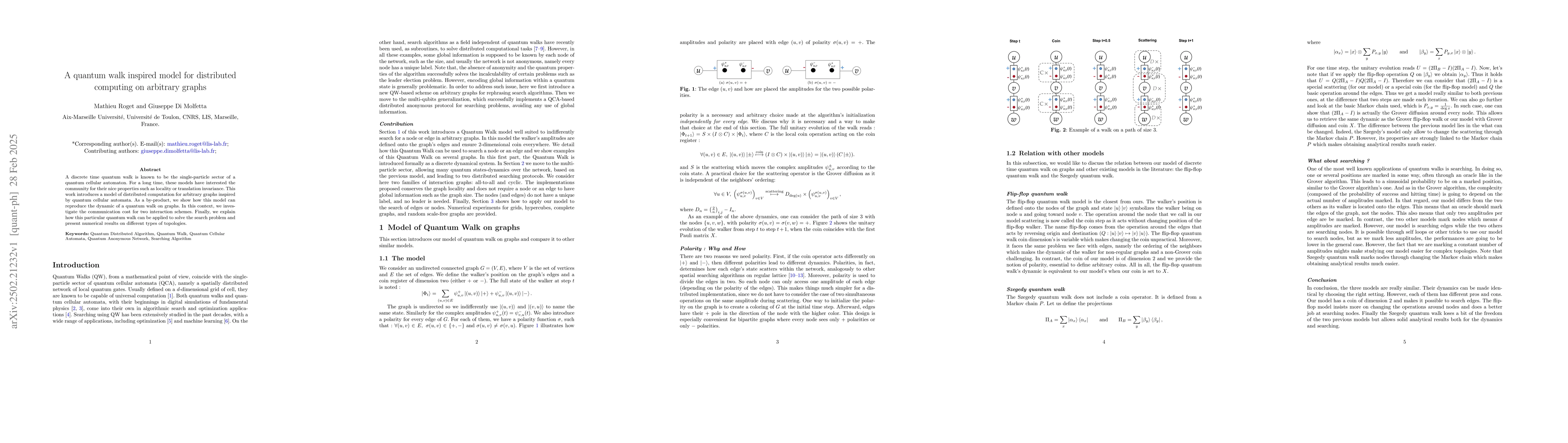 Thumbnail for A quantum walk inspired model for distributed computing on arbitrary
  graphs