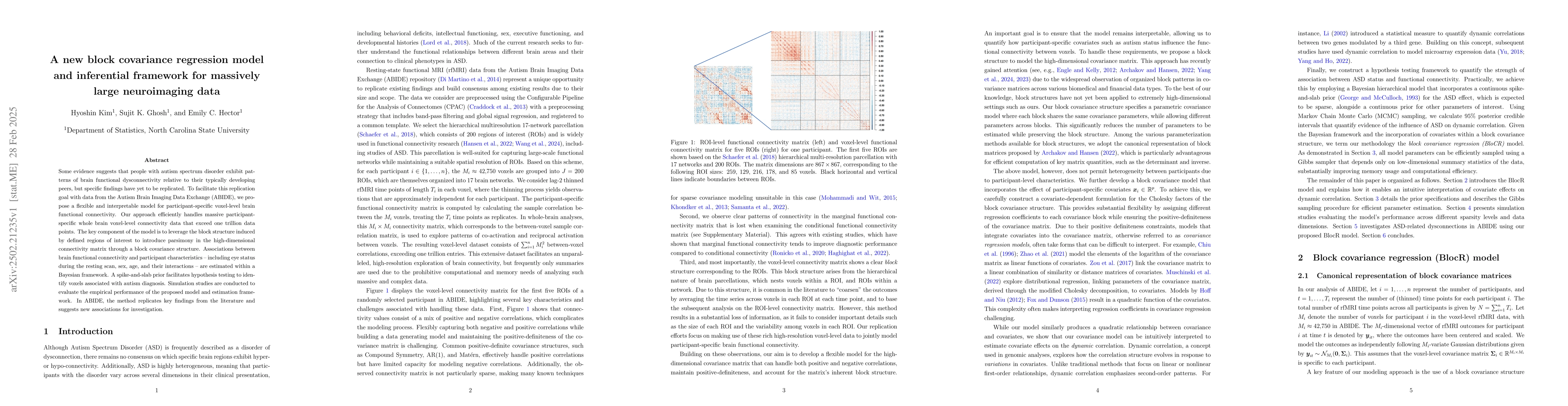 Thumbnail for A new block covariance regression model and inferential framework for
  massively large neuroimaging data