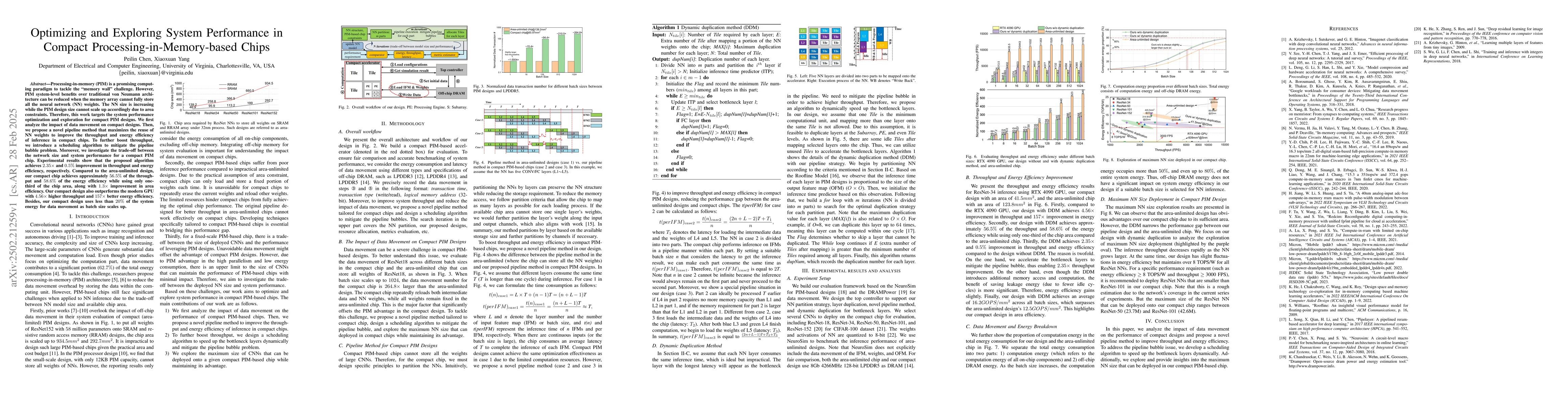 Thumbnail for Optimizing and Exploring System Performance in Compact
  Processing-in-Memory-based Chips