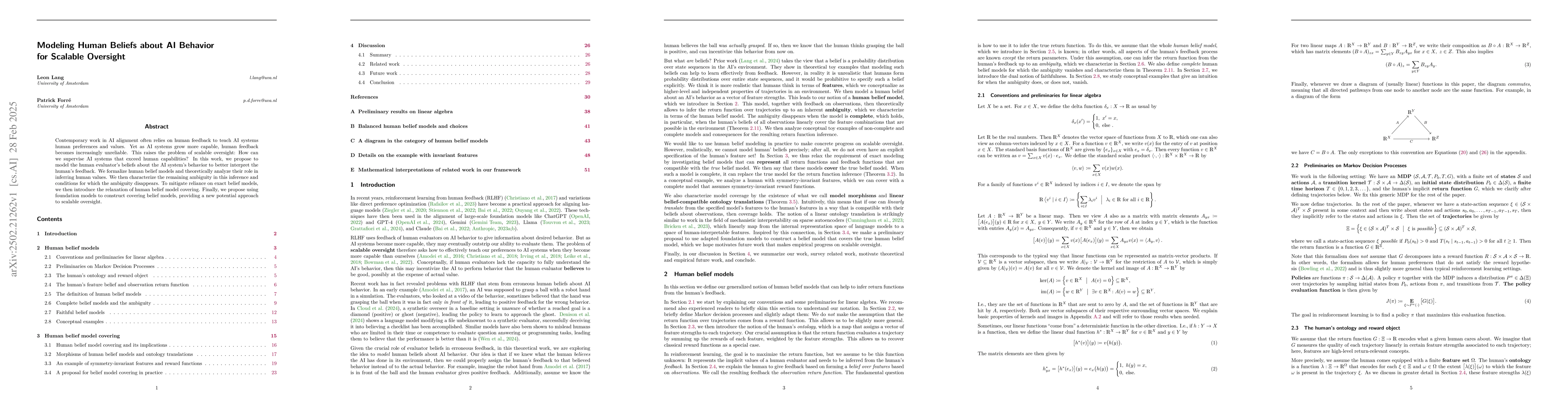 Thumbnail for Modeling Human Beliefs about AI Behavior for Scalable Oversight