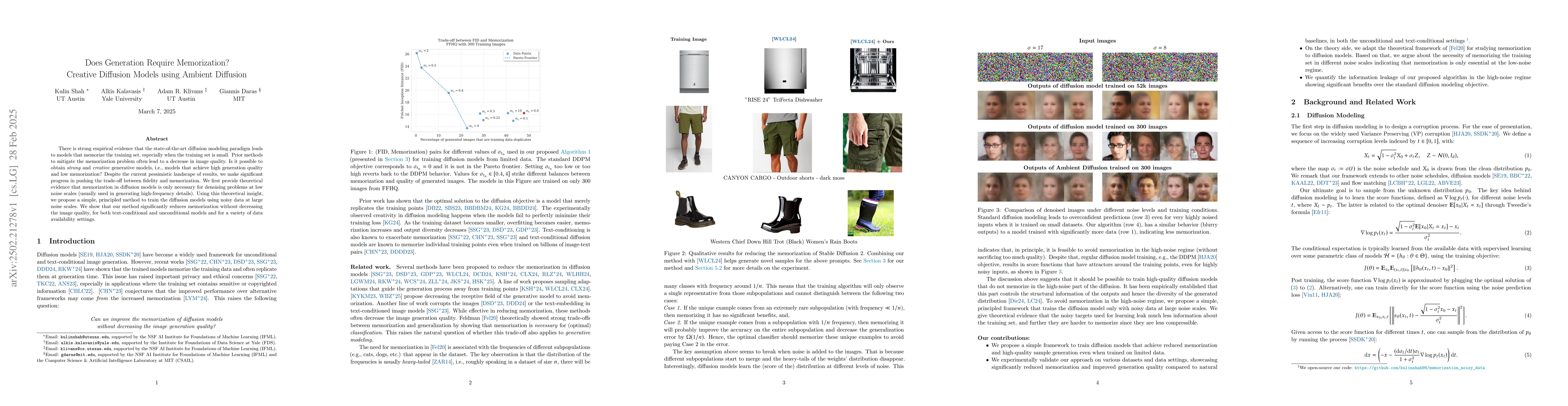 Thumbnail for Does Generation Require Memorization? Creative Diffusion Models using
  Ambient Diffusion