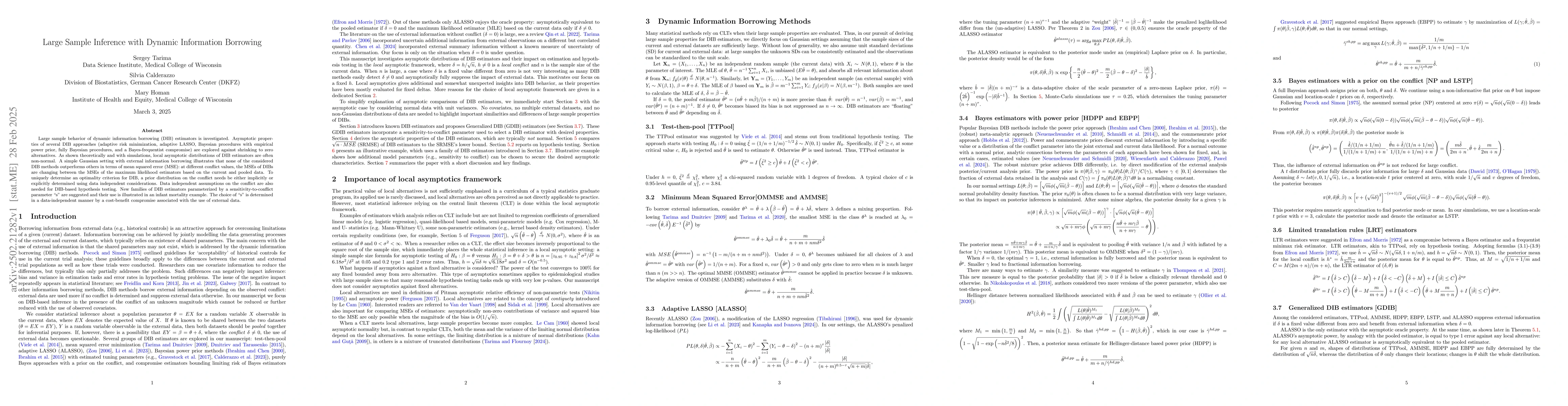 Thumbnail for Large Sample Inference with Dynamic Information Borrowing