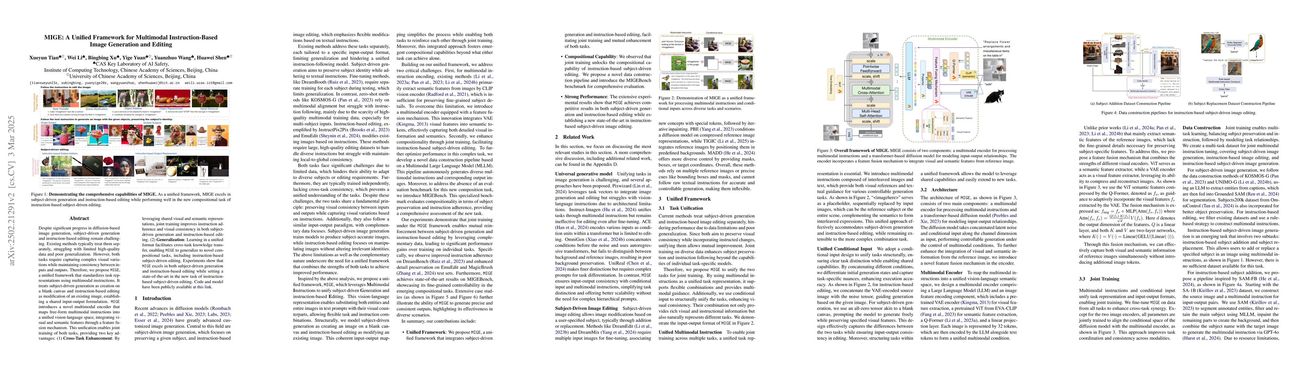 Thumbnail for MIGE: A Unified Framework for Multimodal Instruction-Based Image
  Generation and Editing
