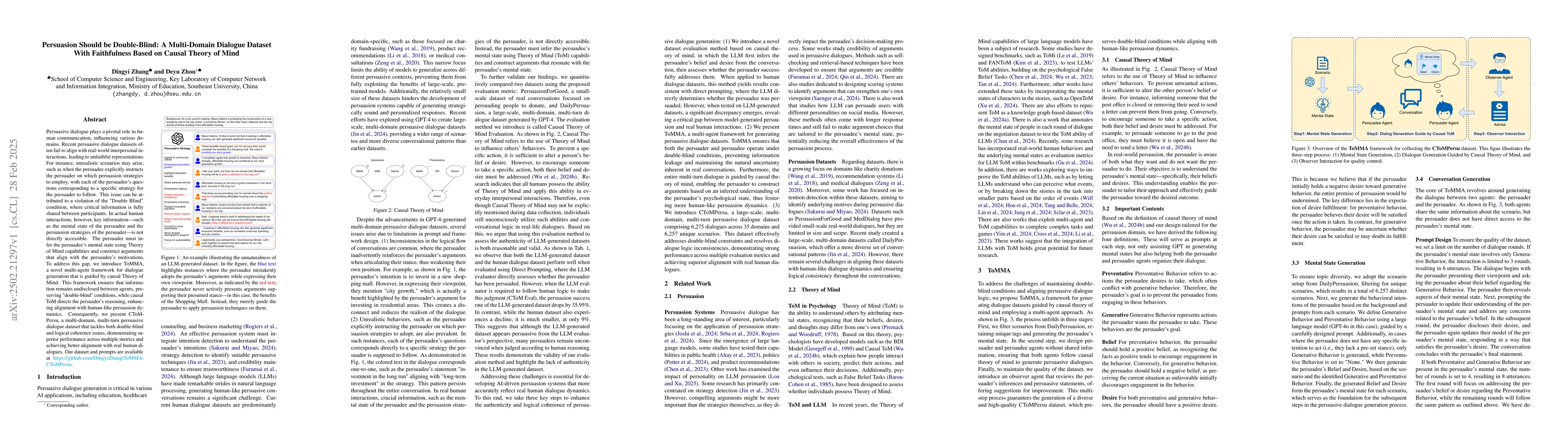 Thumbnail for Persuasion Should be Double-Blind: A Multi-Domain Dialogue Dataset With
  Faithfulness Based on Causal Theory of Mind