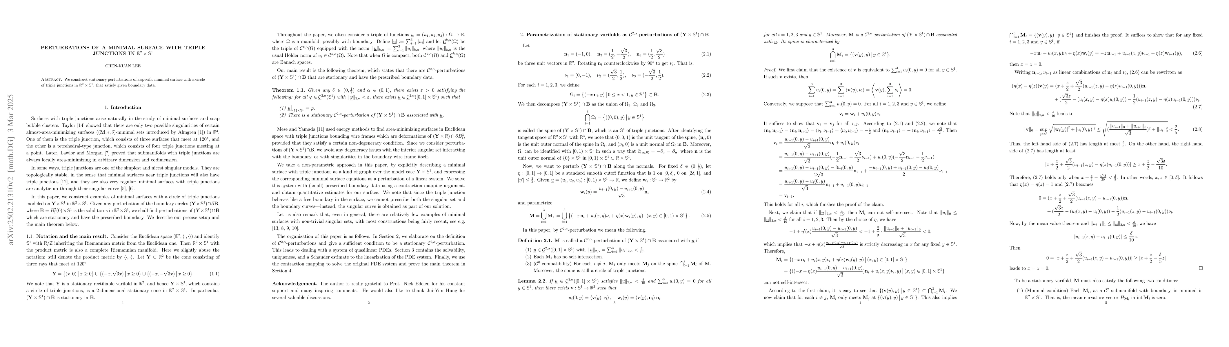 Thumbnail for Perturbations of a minimal surface with triple junctions in
  $\mathbb{R}^2 \times \mathbb{S}^1$