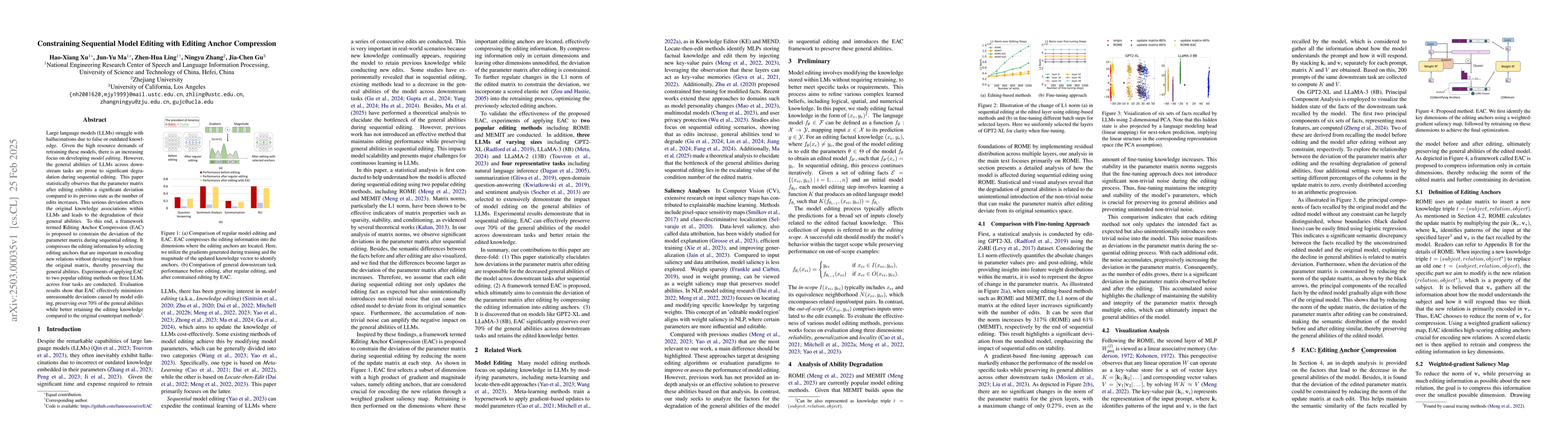 Thumbnail for Constraining Sequential Model Editing with Editing Anchor Compression
