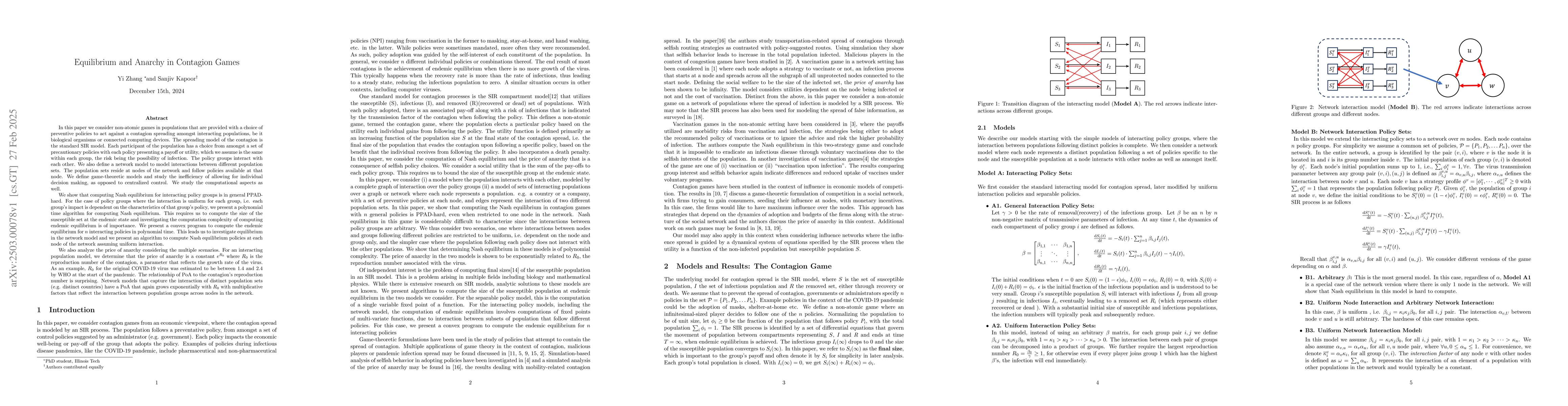 Thumbnail for Equilibrium and Selfish Behavior in Network Contagion
