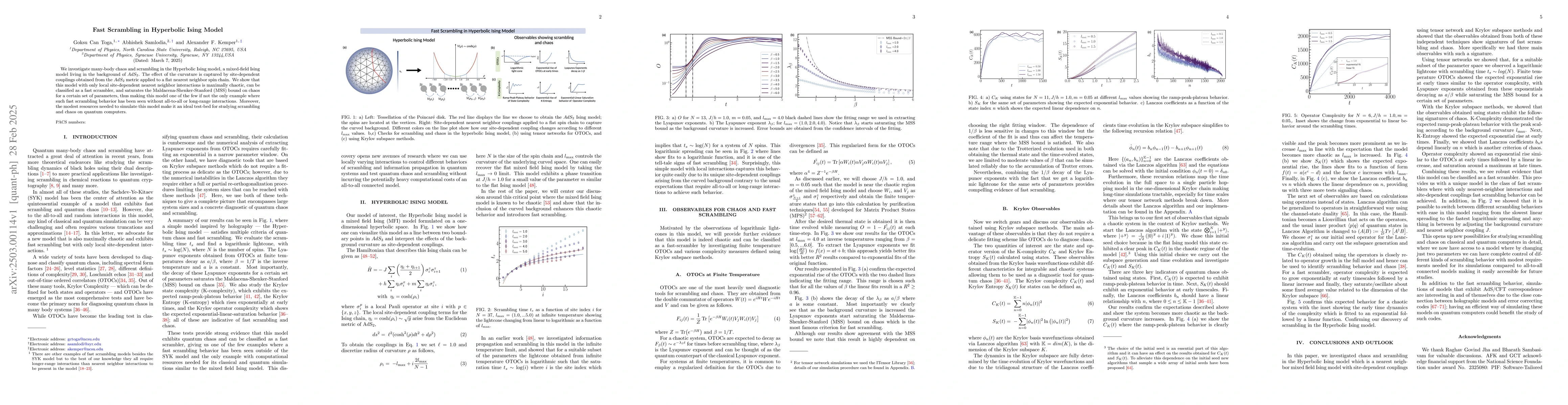Thumbnail for Fast Scrambling in Hyperbolic Ising Model