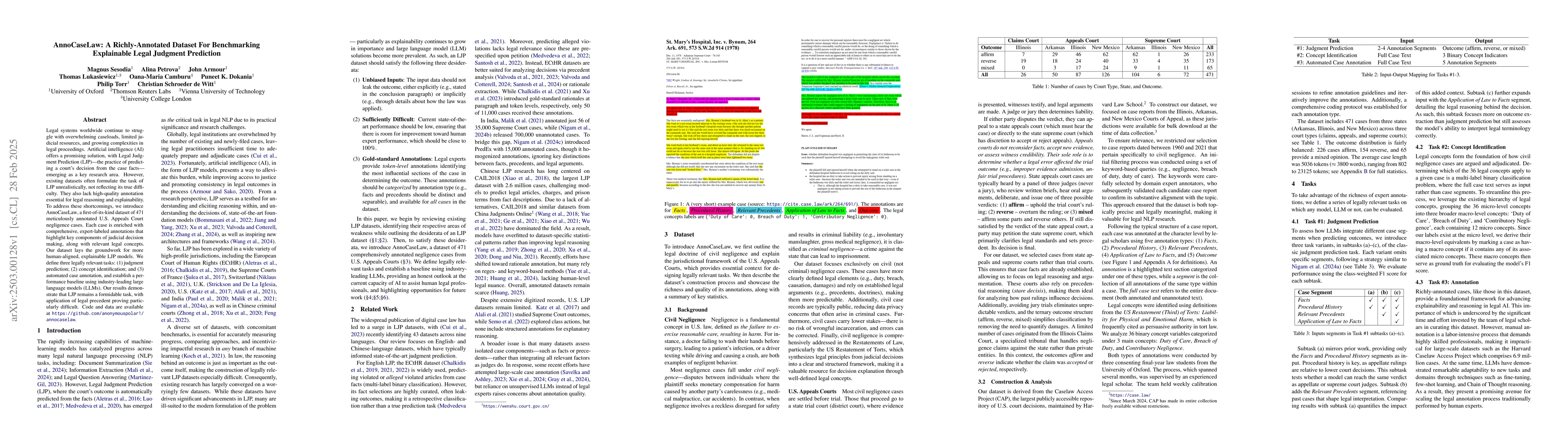 Thumbnail for AnnoCaseLaw: A Richly-Annotated Dataset For Benchmarking Explainable
  Legal Judgment Prediction