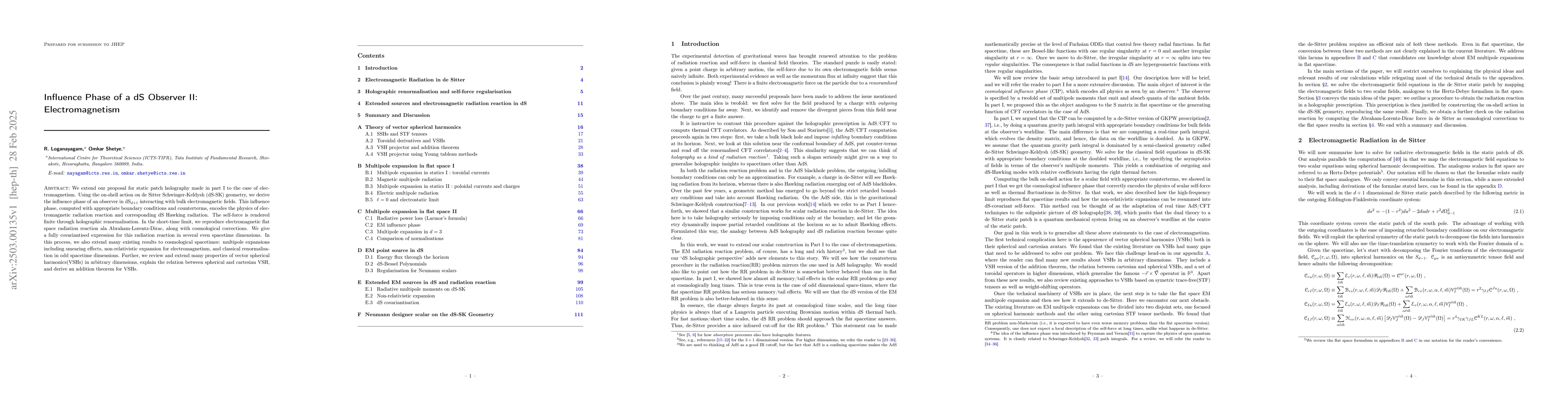 Thumbnail for Influence Phase of a dS Observer II: Electromagnetism