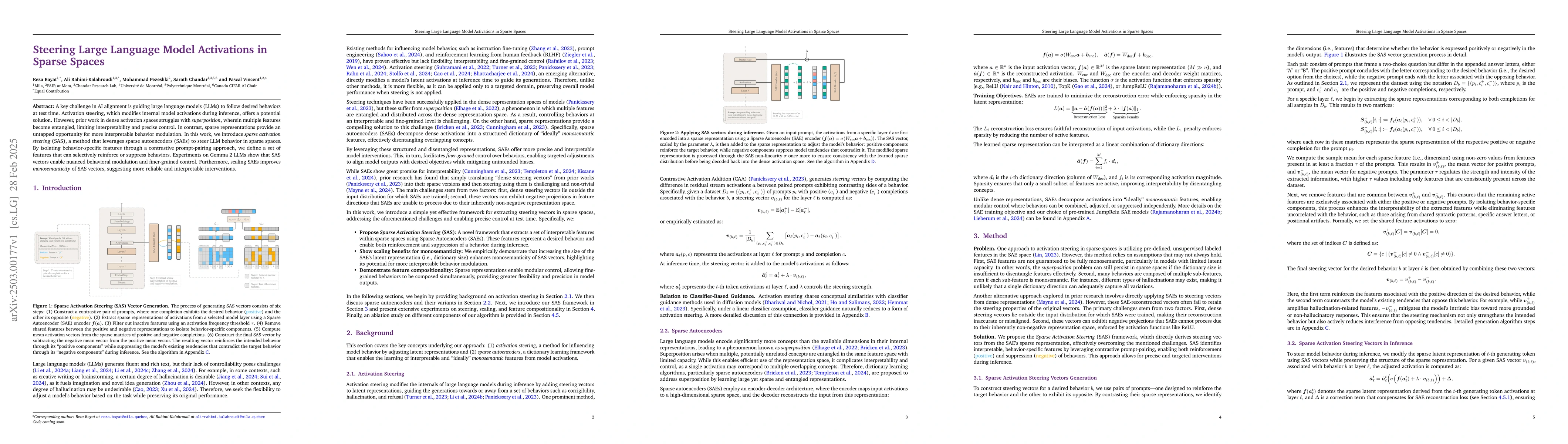 Thumbnail for Steering Large Language Model Activations in Sparse Spaces
