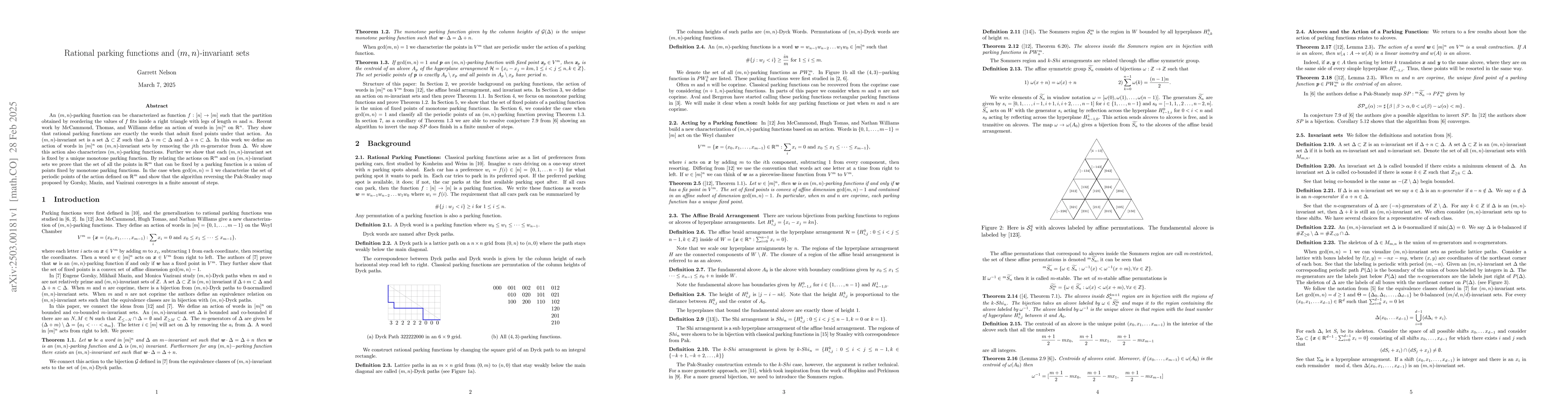 Thumbnail for Rational parking functions and $(m, n)$-invariant sets