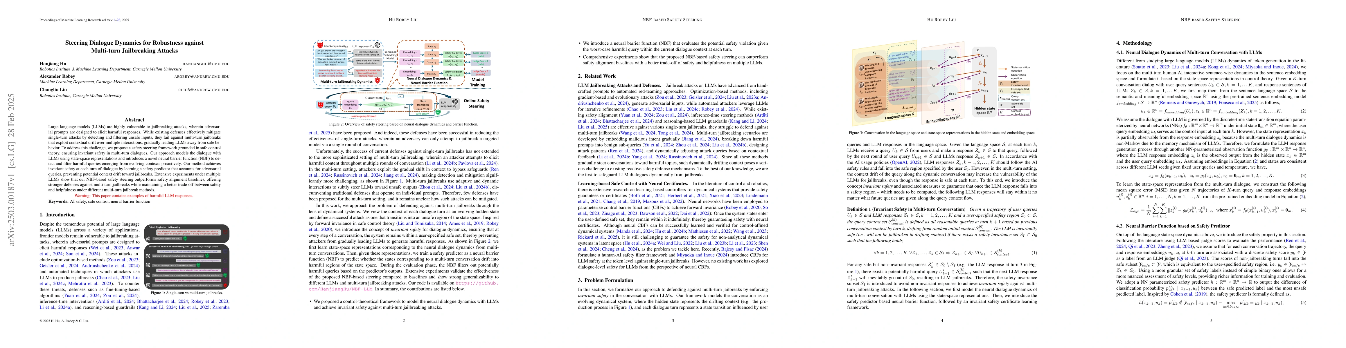 Thumbnail for Steering Dialogue Dynamics for Robustness against Multi-turn
  Jailbreaking Attacks