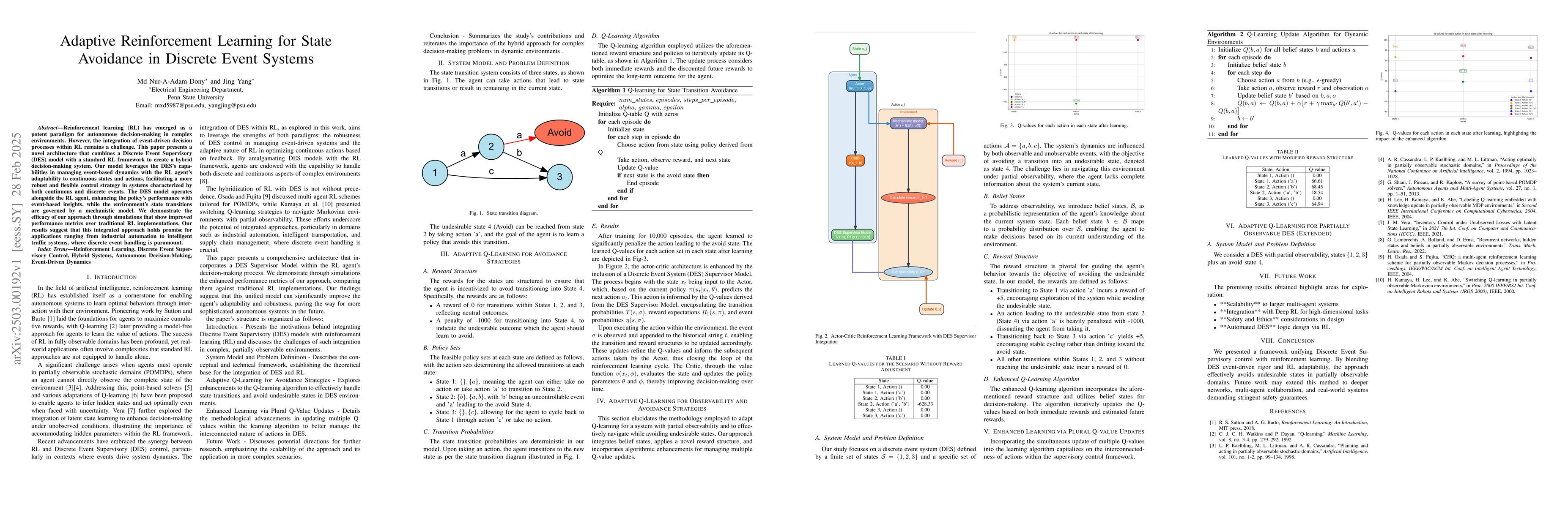 Thumbnail for Adaptive Reinforcement Learning for State Avoidance in Discrete Event
  Systems