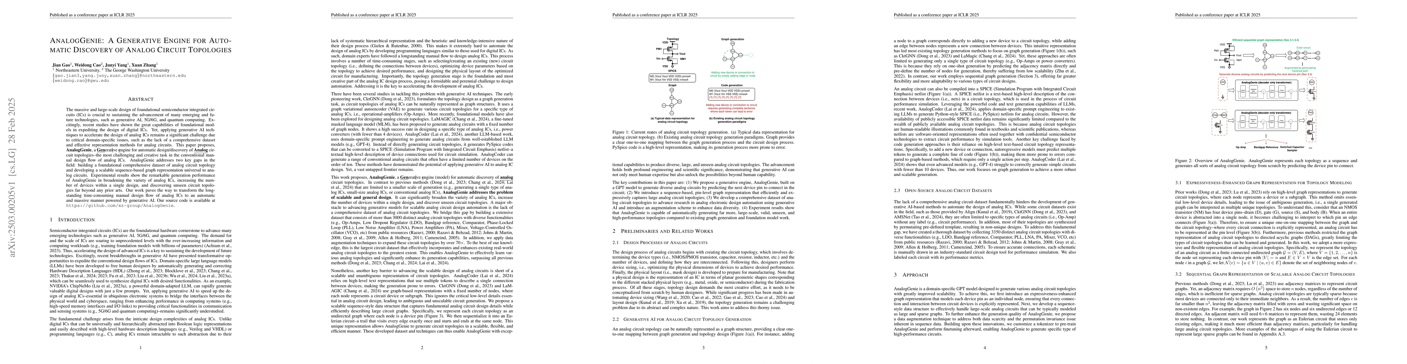 Thumbnail for AnalogGenie: A Generative Engine for Automatic Discovery of Analog
  Circuit Topologies