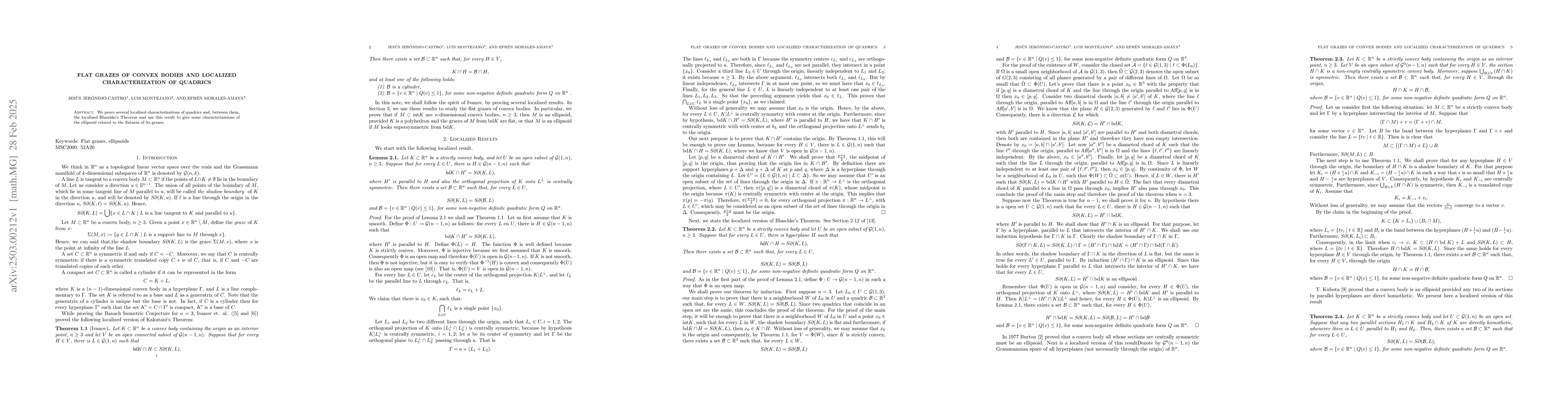 Thumbnail for Flat grazes of convex bodies and localized characterization of quadrics