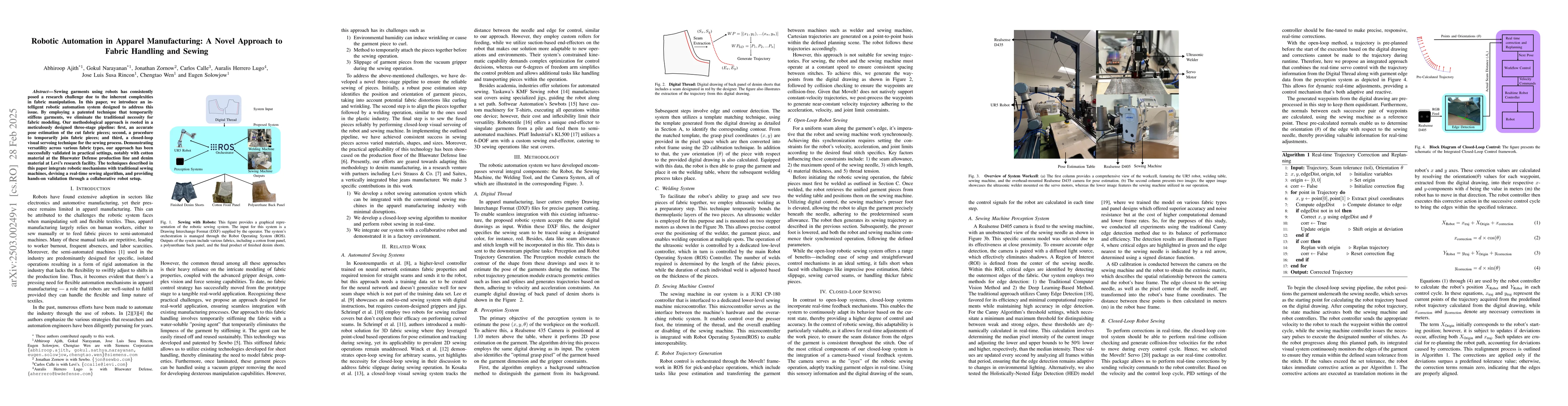 Thumbnail for Robotic Automation in Apparel Manufacturing: A Novel Approach to Fabric
  Handling and Sewing